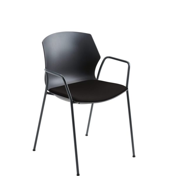 MAYER Besucherstuhl OvaLounge 25111701A schwarz/schwarz, m. Armlehnen