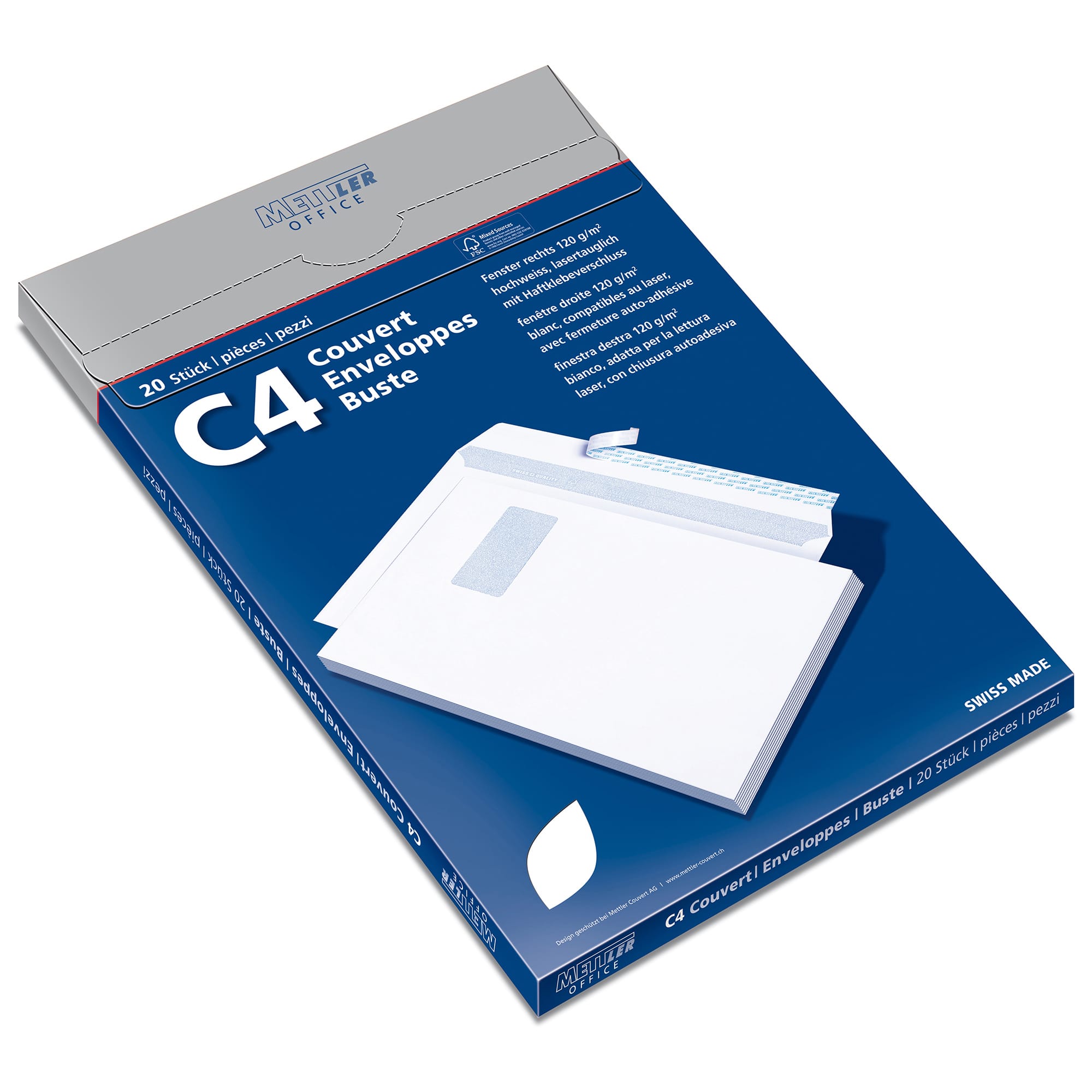METTLER-9064-120-S20-7640126060040 METTLER Couvert Fenster rechts C4 9064-120-S20 120g,hochweiss,Kleber 20 Stk. – Hochwertig & günstig bei ShopDeca