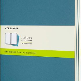 MOLESKINE Notizheft XL 3x 25x19cm 629636 blanko,lebhaftes blau,120 S.