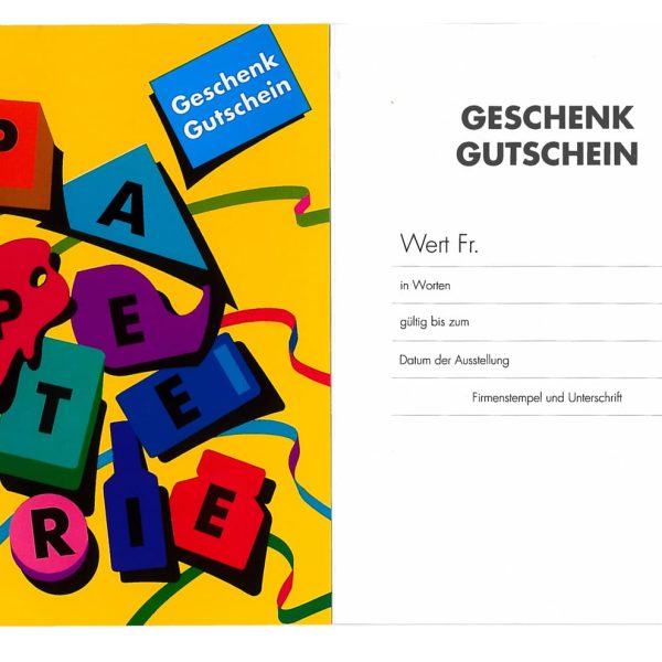 NEUTRAL Geschenkgutschein Papeterie 100.18