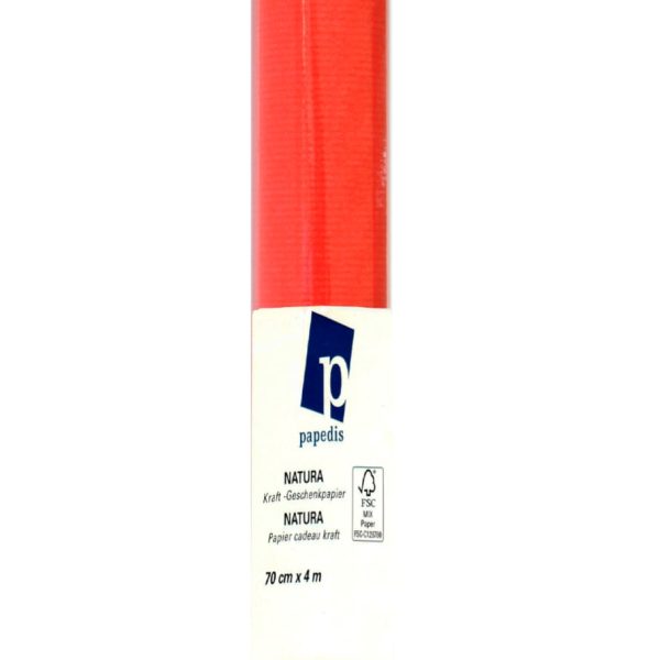 NEUTRAL Kraft-Geschenkpapier 445006 70cmx4m rot