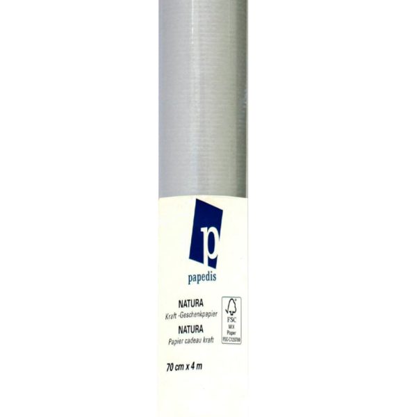 NEUTRAL Kraft-Geschenkpapier 445145 70cmx4m silber