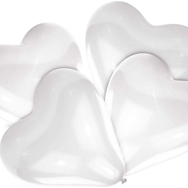 NEUTRAL Latexballons Heart 5 Stk. 9904032 weiss 30.4cm