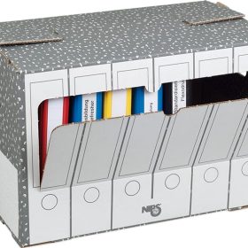 NIPS Ordner-Archivbox 852505124 505x318x335mm, grau/weiss