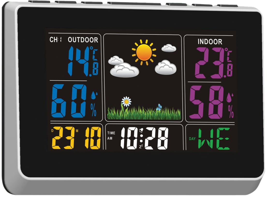 NORDIC-Q-RS8738LE5B-5706470124615 NORDIC Q Weather Station Wireless RS8738LE5B color display outdoor sensor – Bild 1