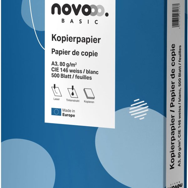NOVOOO Kopierpapier Basic A3 641910 weiss, 80g 500 Blatt