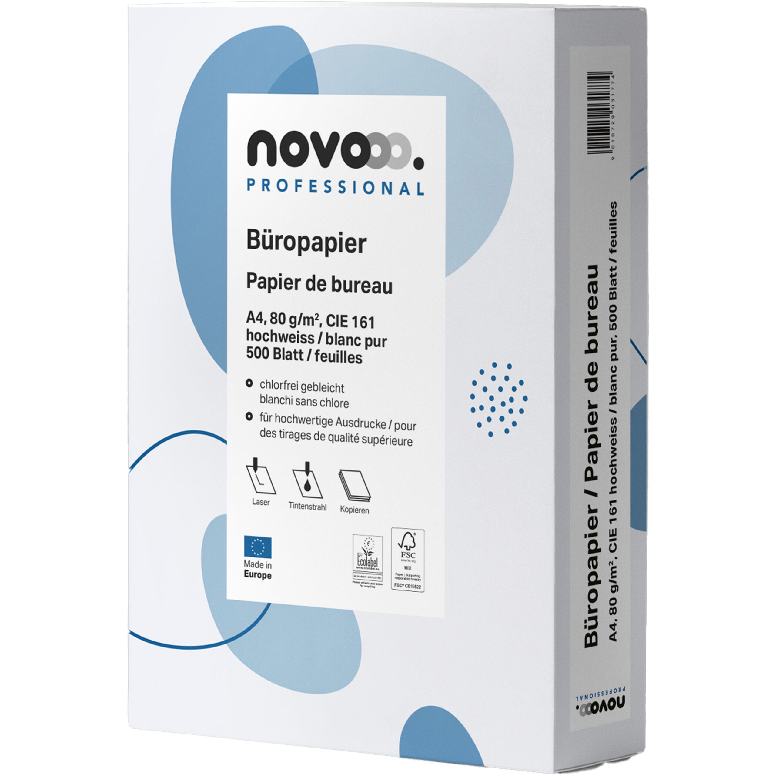 NOVOOO-641911-9010729031774 NOVOOO Kopierpapier Professional A4 641911 weiss, 80g 500 Blatt – Hochwertig & günstig bei ShopDeca