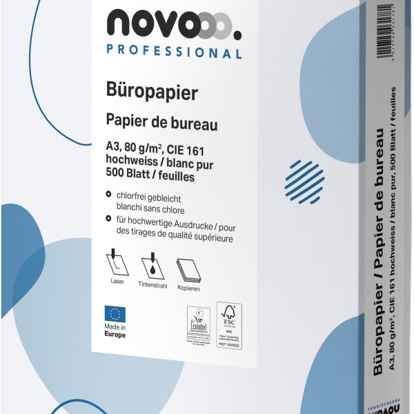 NOVOOO Kopierpapier Professional A3 641913 weiss, 80g 500 Blatt