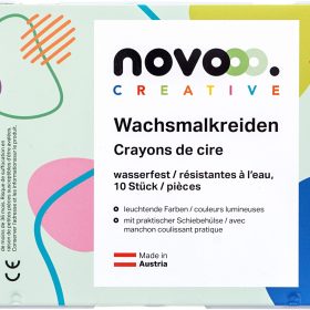 NOVOOO Wachsmalkreide 93361-0008 10 Farben, wasserfest