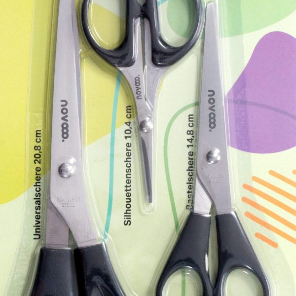 NOVOOO Scheren-Set Kreativ E-131190-Set 3-teilig, 10,4/14,8/20,8 cm