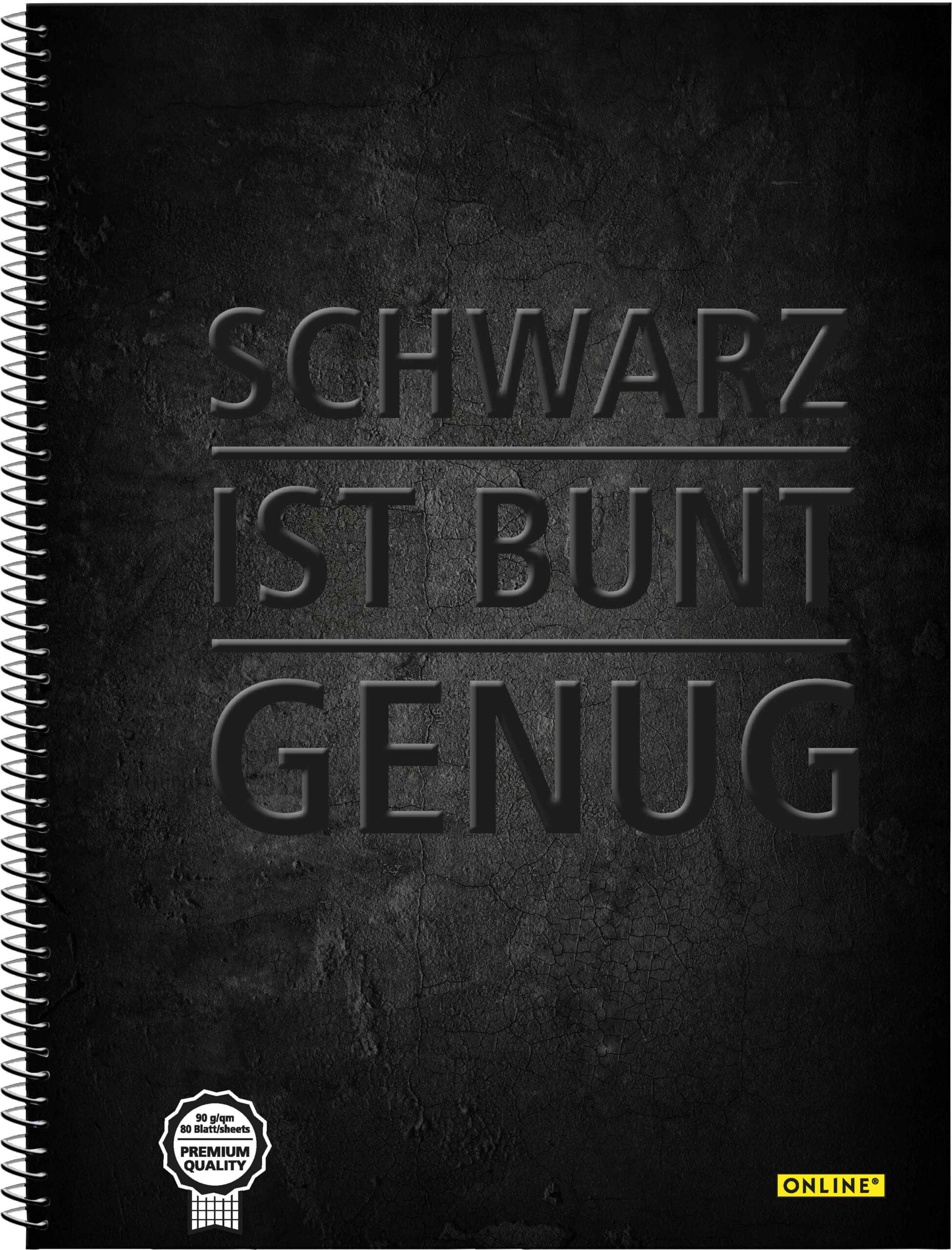 ONLINE-10122-9-4014421101228 ONLINE Collegeblock Schwarz A4 10122/9 kariert, 90g 80 Blatt – Hochwertig & günstig bei ShopDeca