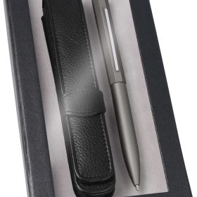 ONLINE Kugelschreiber Set Octopen 34690 grau, Lederetui
