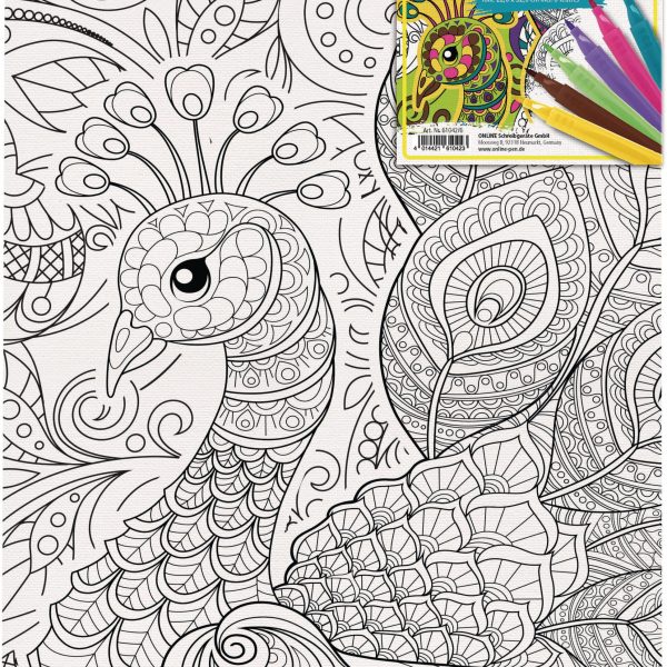 ONLINE Leinwand-Set 25.4x35.6cm 61042/6 Bird, inkl. 6 Brushpens
