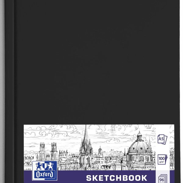 OXFORD Skizzenbuch A5 400152622 schwarz, blanco, 100g 96 Blatt