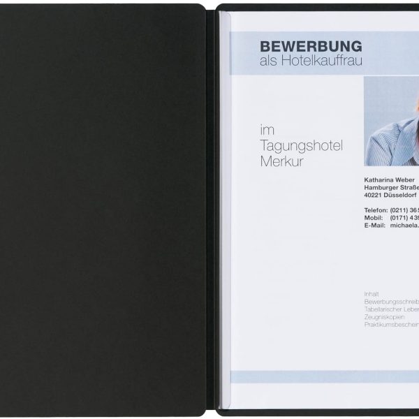 PAGNA Bewerbungsmappe Solo A4 22006-04 schwarz 5mm