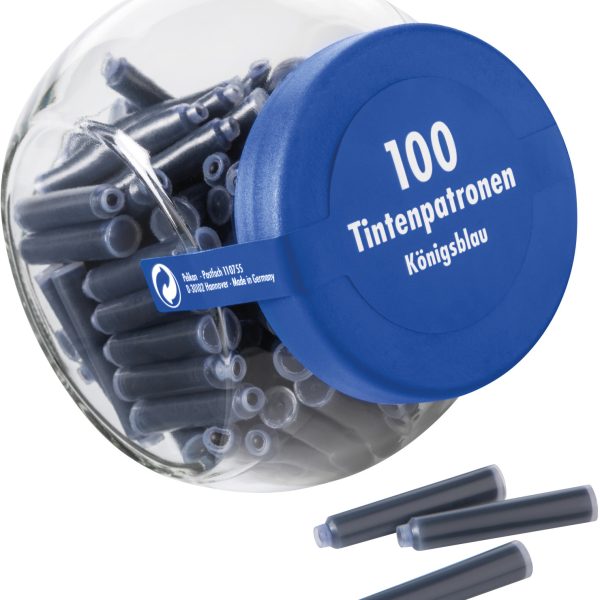 PELIKAN Tintenpatronen im Glas 156372 100 Stück königsblau