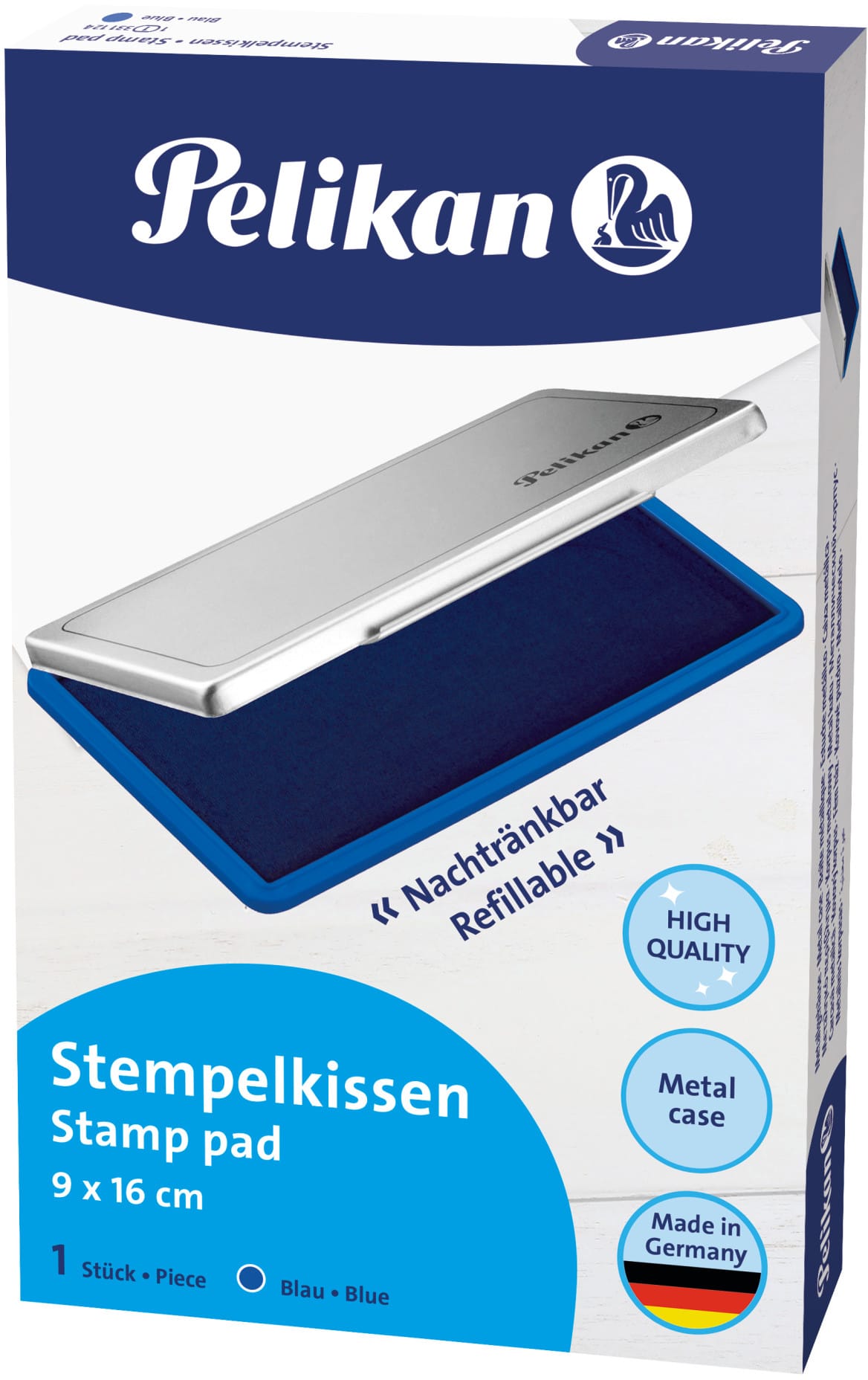 PELIKAN-331124-4012700331120 PELIKAN Metall-Stempelkissen blau 331124 Gr.1 16x9cm – Hochwertig & günstig bei ShopDeca