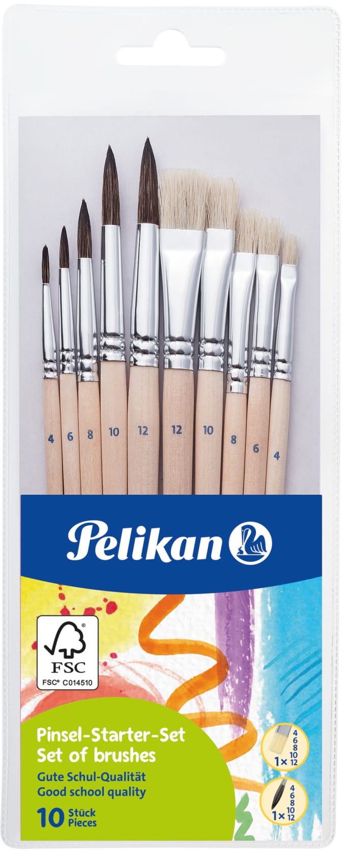 PELIKAN-700405-4012700700407 PELIKAN Pinsel-Starter Set 700405 10 Pinsel ass. – Hochwertig & günstig bei ShopDeca