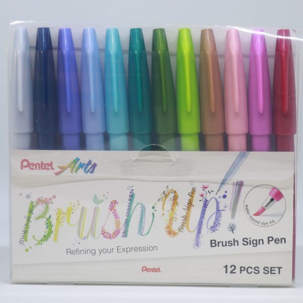 PENTEL Brush Sign Pen SES15C-12P1 12 Farben, Etui