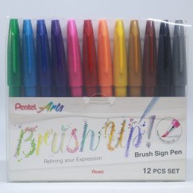 PENTEL Brush Sign Pen SES15C-12ST1 12 Farben, Etui