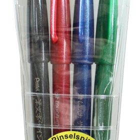 PENTEL Brush Sign Pen SES15C-4 4 Farben, Etui