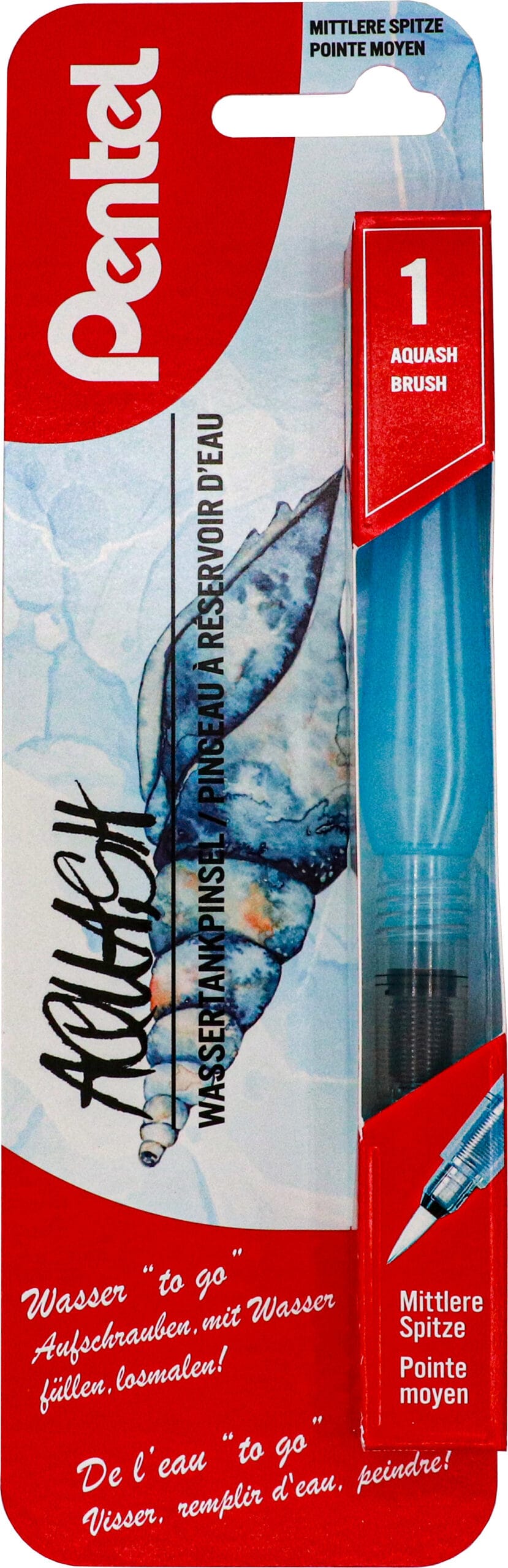PENTEL-XFRH-1-M-5011433139033 PENTEL Aquash Wasserpinsel M XFRH/1-M blau – Hochwertig & günstig bei ShopDeca