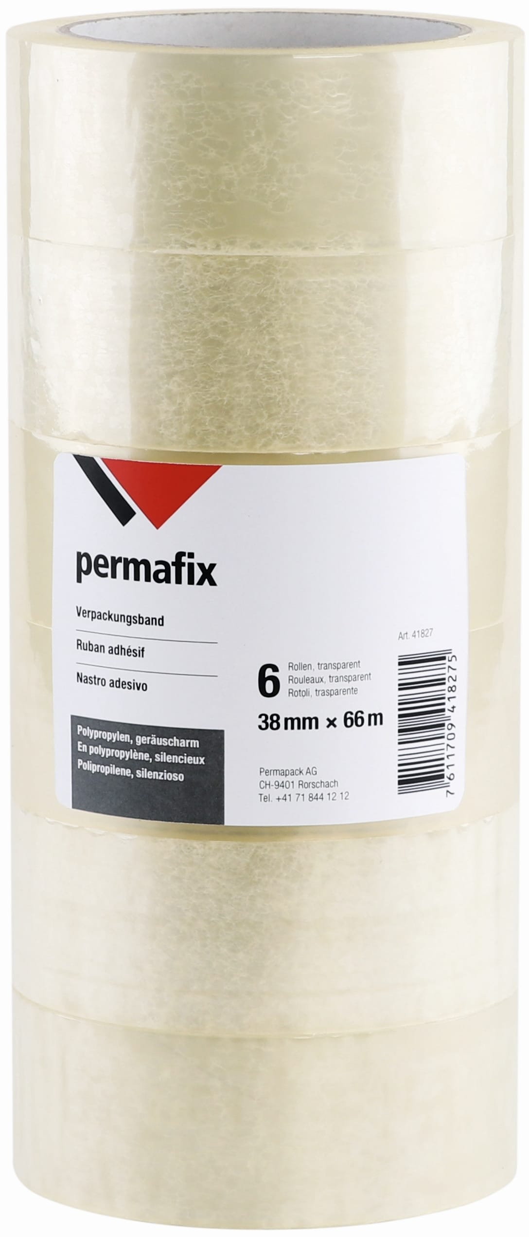 PERMAFIX-41827-7611709418275 PERMAFIX Verpackungsband 41827 Transparent 38mmx66m 6Rollen – Hochwertig & günstig bei ShopDeca