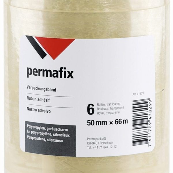 PERMAFIX Verpackungsband 41829 Transparent 50mmx66m 6Rollen