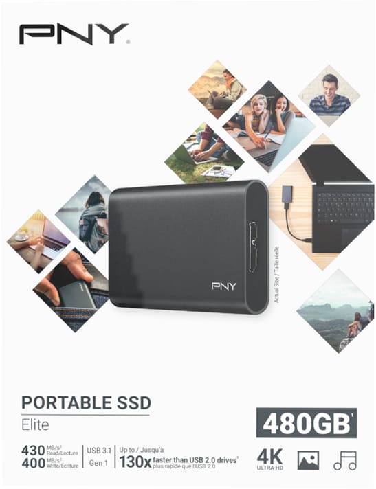 PNY-PSD1CS1050-480-FFS-0751492595535 PNY Elite USB 3.1 Gen1 480GB PSD1CS1050-480-FFS Portable SSD dark-grey – Hochwertig & günstig bei ShopDeca