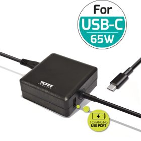 PORT PowerSupply 65W-Type-C EU 900097 black,& 1 charging USB Port