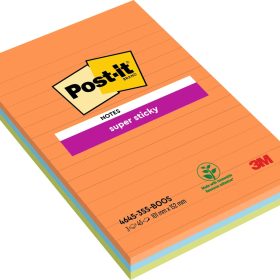 POST-IT Block Super Sticky 101x152mm 4645-3SS-BOOS 3 farbig liniert 3x45 Blatt