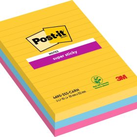 POST-IT SuperSticky Carnival 152x101mm 46903SSCA 3-farbig, liniert 3x90 Blatt