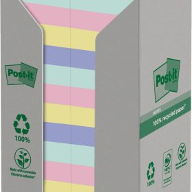 POST-IT Haftnotizen Recycling 51x38mm 653-1RPT 4-farbig, 24x100 Blatt