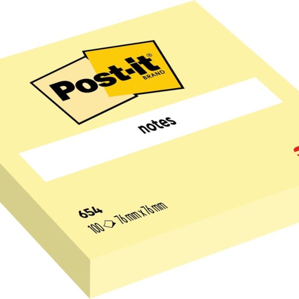 POST-IT Block 76x76mm 654-6 gelb/100 Blatt