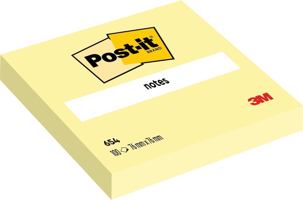 POST-IT-654-6-3134375014021 POST-IT Block 76x76mm 654-6 gelb/100 Blatt – Hochwertig & günstig bei ShopDeca