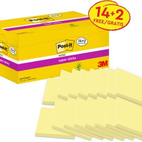 POST-IT Super Sticky Notes 654-P16SSCY-EU 76x76mmgelb 16x90Bl.