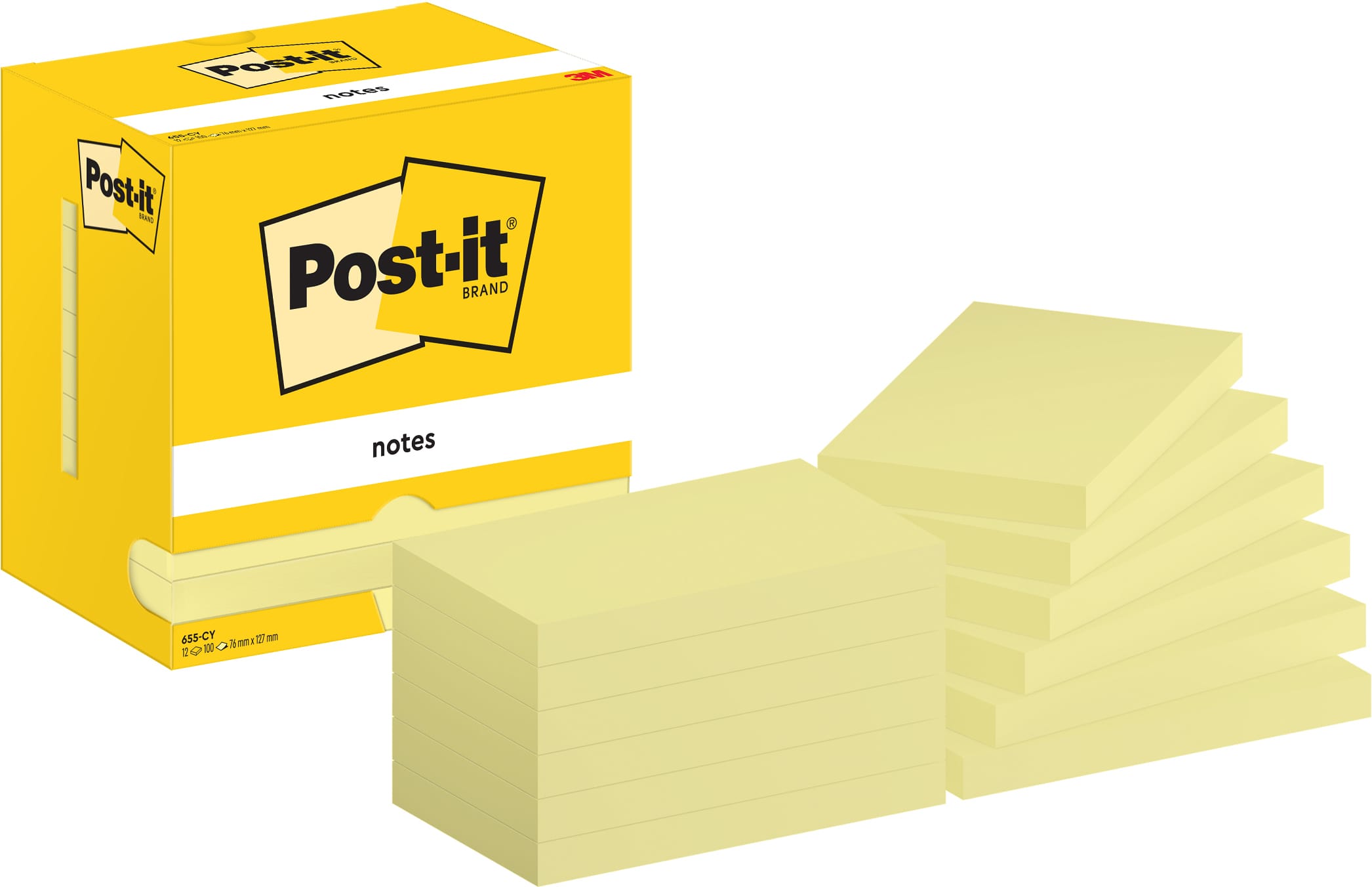 POST-IT-655-CY-4064035065867 POST-IT Block 76x127mm 655 CY Gelb 12x100 Blatt – Hochwertig & günstig bei ShopDeca