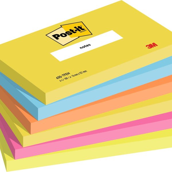 POST-IT Haftnotizen Energy 127x76mm 655-TFEN 6-farbig 6x100 Blatt