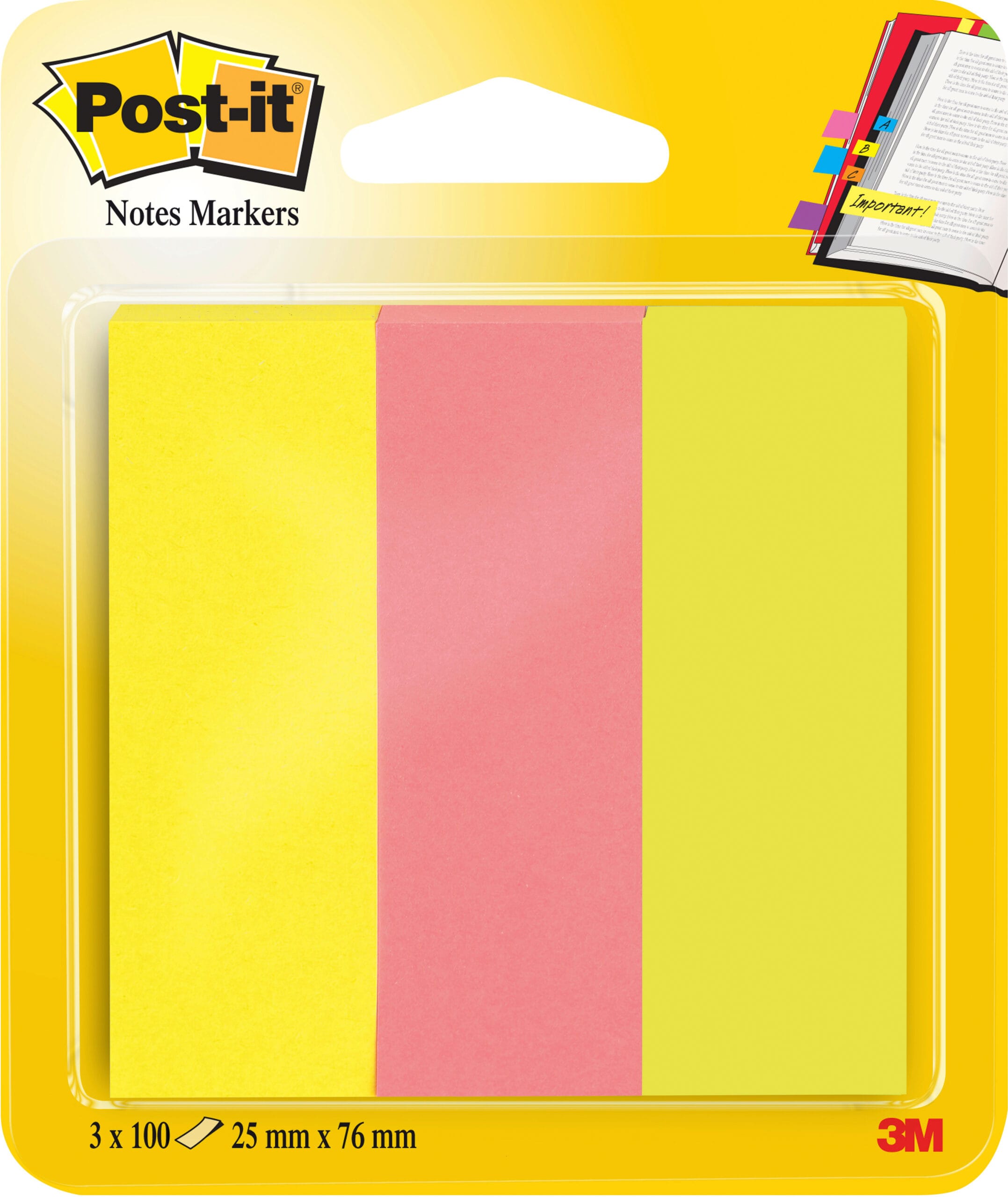 POST-IT-671-3-3134375317153 POST-IT Page Marker Neon 76x25mm 671-3 neon 3-farbig 3x100 Streifen – Hochwertig & günstig bei ShopDeca