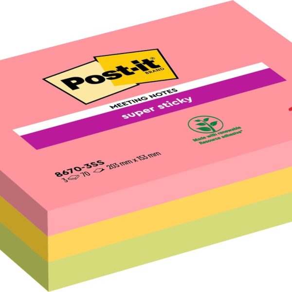 POST-IT Super Sticky Meeting 203x152mm 8670-3SS-EU 3x70 Blatt