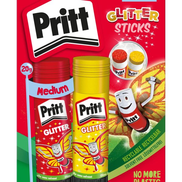 PRITT Klebestift Glitter 2x20g 45-900-248 rot, gelb