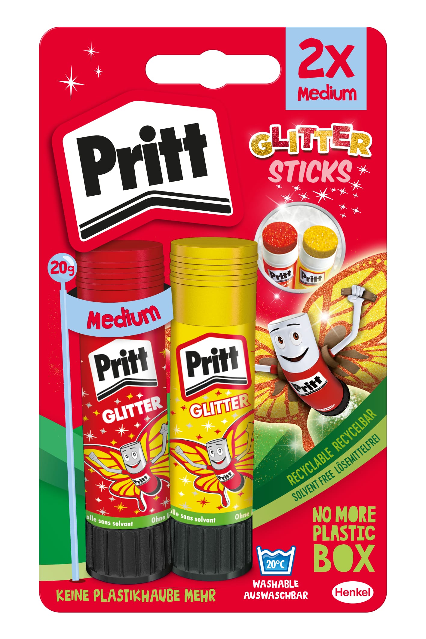 PRITT-45-900-248-4015000435741 PRITT Klebestift Glitter 2x20g 45-900-248 rot, gelb – Hochwertig & günstig bei ShopDeca