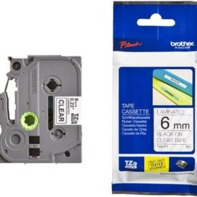 PTOUCH Band, laminiert schwarz/klar TZe-111 PT-1280VP 6 mm