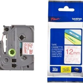 PTOUCH Band, laminiert rot/klar TZe-132 PT-1280VP 12 mm