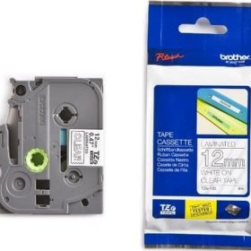 PTOUCH Band, laminiert weiss/klar TZe-135 PT-1280VP 12 mm