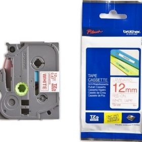 PTOUCH Band, laminiert rot/weiss TZe-232 PT-1280VP 12 mm
