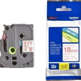 PTOUCH Band, laminiert rot/weiss TZe-242 PT-2450DX 18 mm