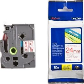 PTOUCH Band, laminiert rot/weiss TZe-252 PT-2450DX 24 mm