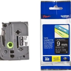 PTOUCH Band, laminiert weiss/schwarz TZe-325 PT-1280VP 9 mm