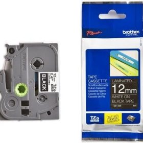 PTOUCH Band, laminiert weiss/schwarz TZe-335 PT-1280VP 12 mm